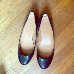 J. Crew Factory Lily Metallic Patent Ballet Flats